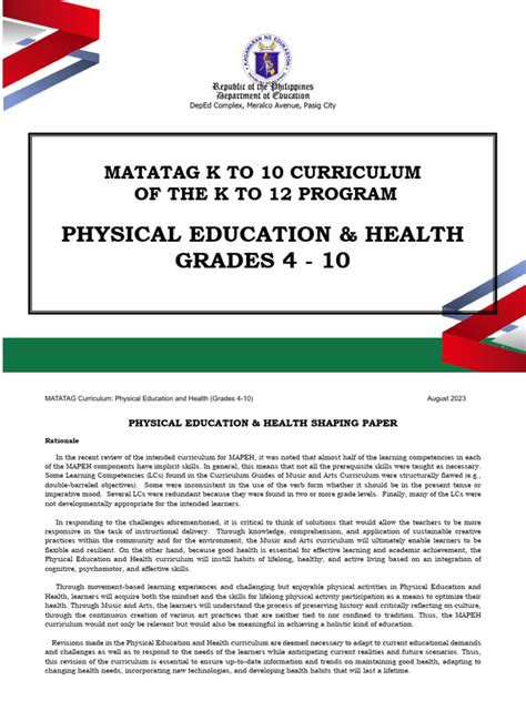 FINAL MATATAG PE and Health CG 2023 Grades 4.